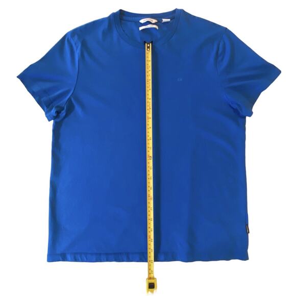 Calvin Klein Shirt Men’s Med Short Sleeve Liquid Touch Casual Crew Poseidon Blue - Picture 7 of 16